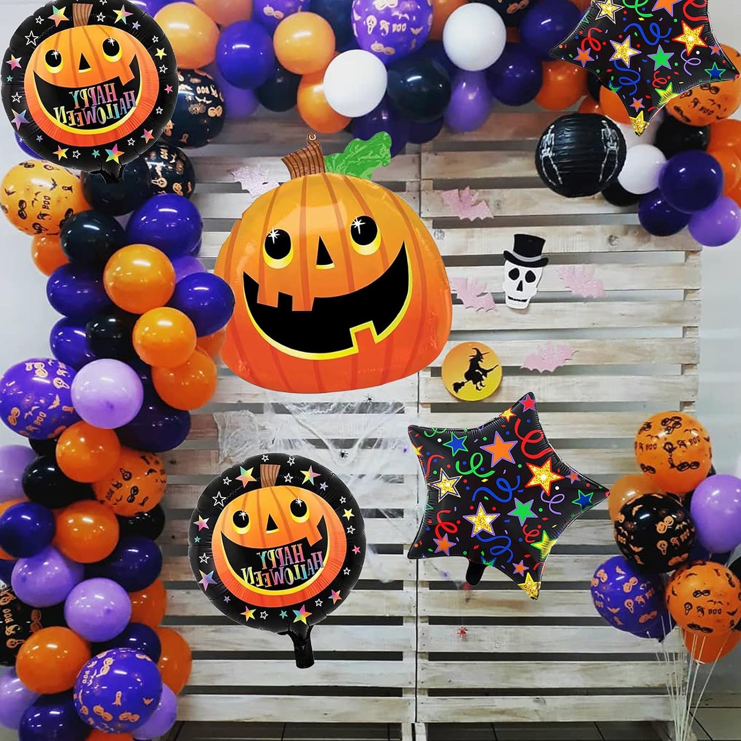 5PCS Large Halloween Foil Balloons Pumpkin Giant Balloon for Halloween Party Decorations Supplies