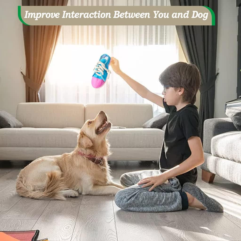 Durable Squeaky Dog Chew Toy Safe Mini Sneaker Shape Interactive Pet Toy for Puppies, Small, Medium Dogs, Cats, Rabbits and Small Animals
