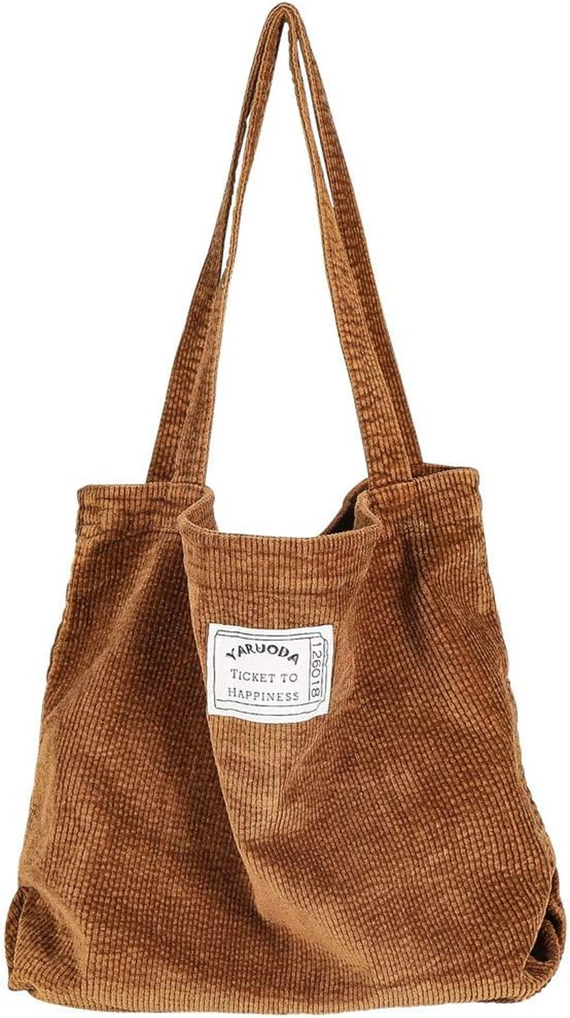 Women Shoulder Handbags Casual Hobo Bags Corduroy Shopper Tote Bag