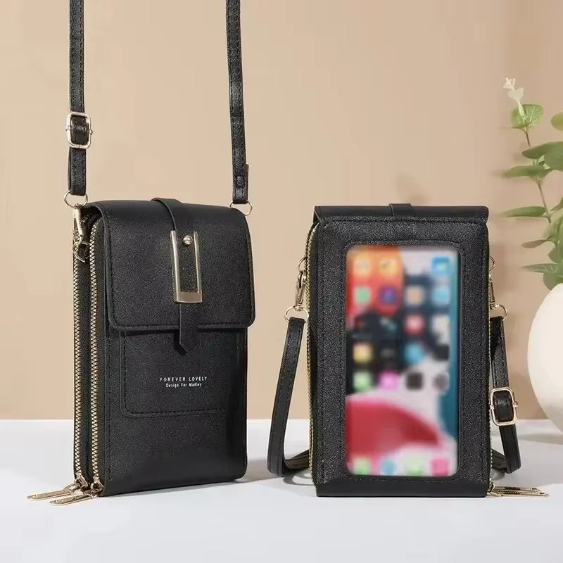 Women Bags Soft Leather Wallets Touch Screen Cell Phone Purse Crossbody Shoulder Strap Handbag for Female Cheap Women'S Bags