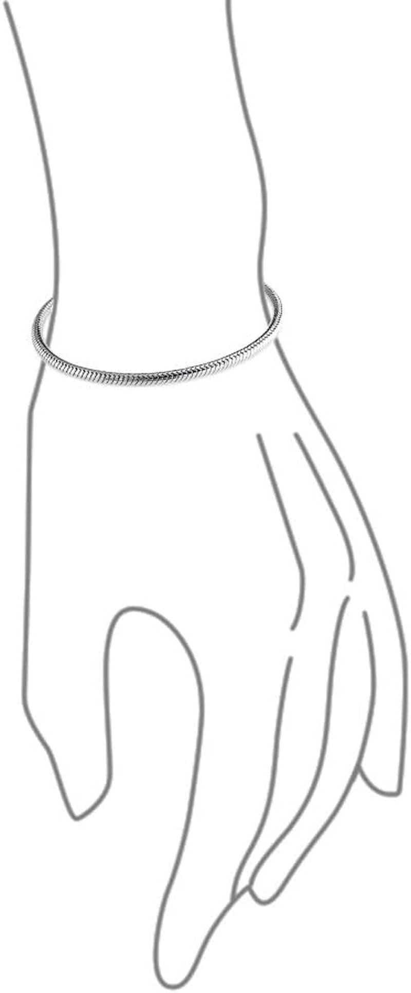 Snake Chain Starter Charm Fits European Beads Bracelet for Women Teen Strong .925 Sterling Silver Lobster Claw Clasp