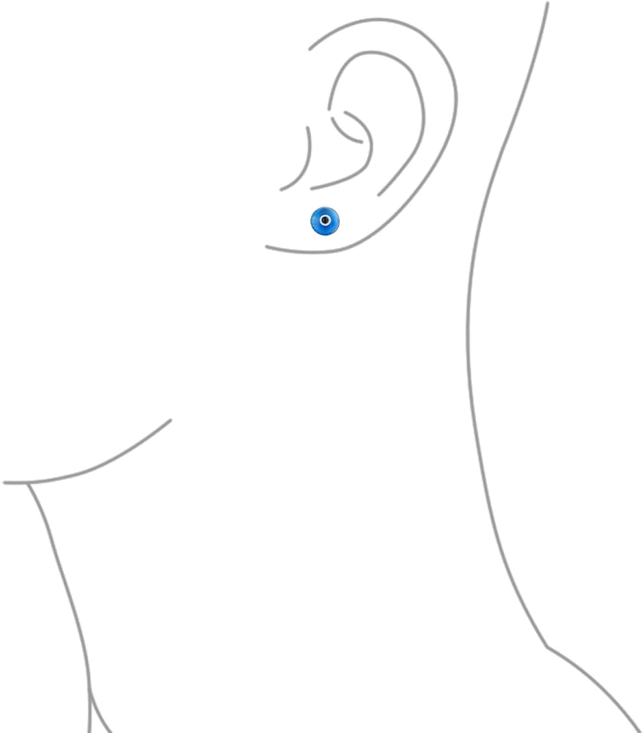 Spiritual Protection round White Pink Blue Nazar Evil Eye Stud Earrings for Women Teen Murano Glass .925 Sterling Silver 9MM Made in Turkey