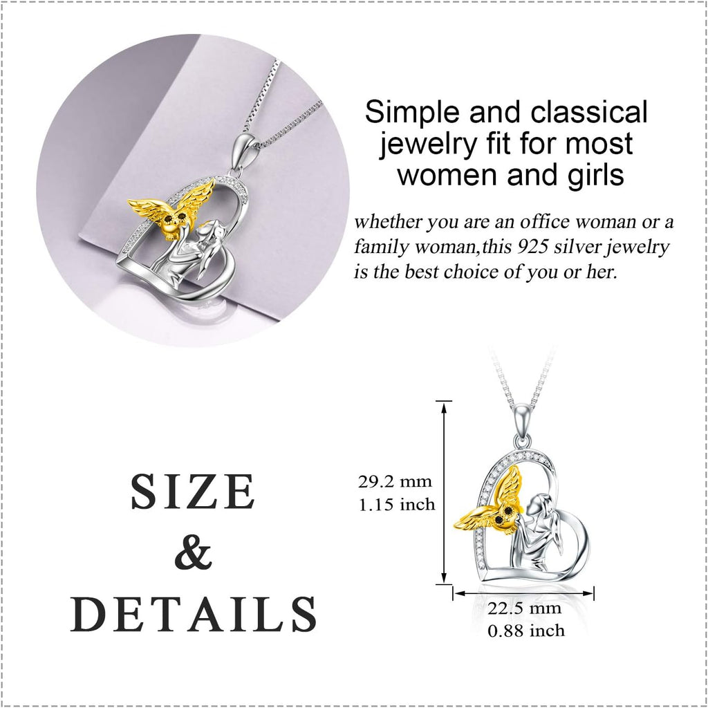 Panda/Cat/Elephant/Sloth/Wolf/Bee Necklace Sterling Silver Animal Pendant Necklace Jewelry Gifts for Women Teens Girls