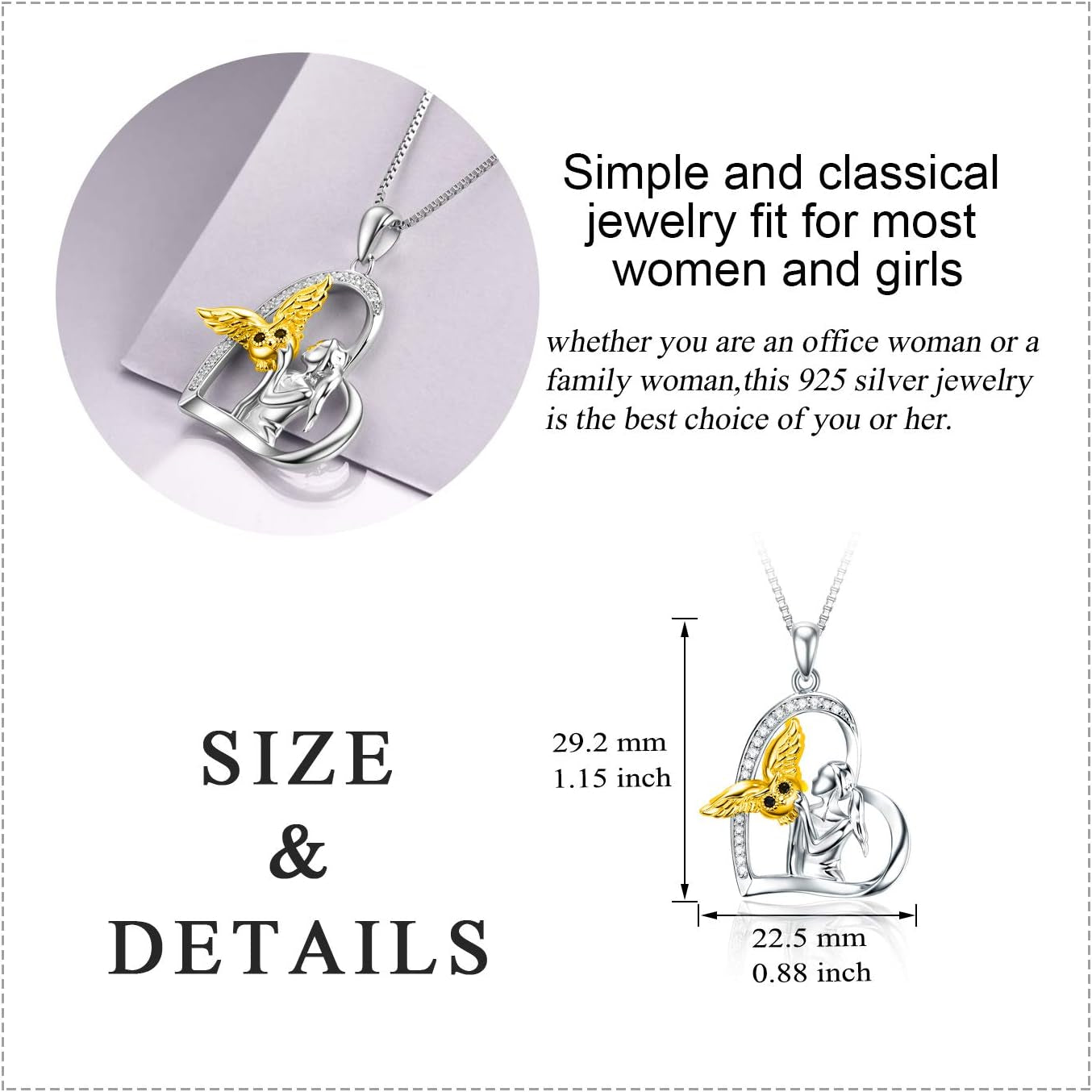 Panda/Cat/Elephant/Sloth/Wolf/Bee Necklace Sterling Silver Animal Pendant Necklace Jewelry Gifts for Women Teens Girls