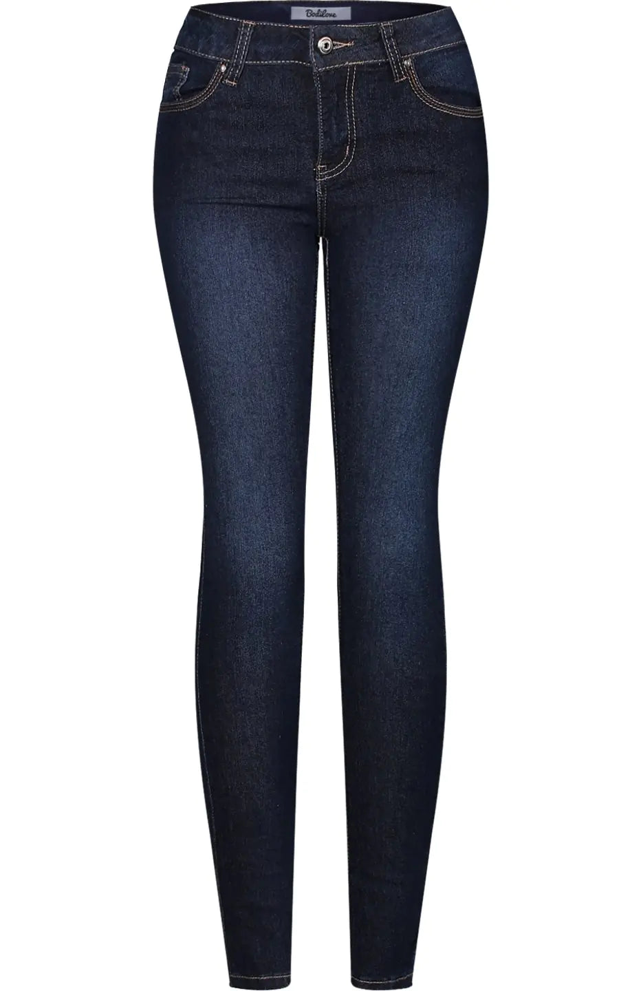 2LUV Womens Stretchy 5 Pocket Dark Denim Skinny Jeans Back to School Junior Clothing Apparel Medium Blue 11