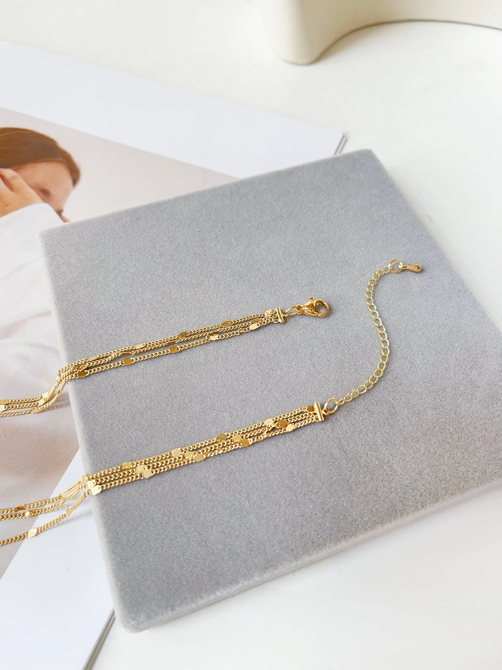 Fashion Bohemia Three Layers Necklace for Women Long Necklace Original French Romantic Starripple Sweater Chain