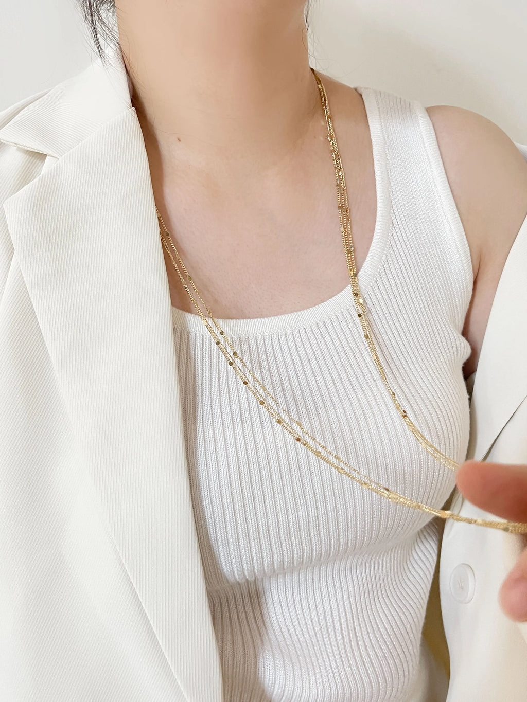 Fashion Bohemia Three Layers Necklace for Women Long Necklace Original French Romantic Starripple Sweater Chain