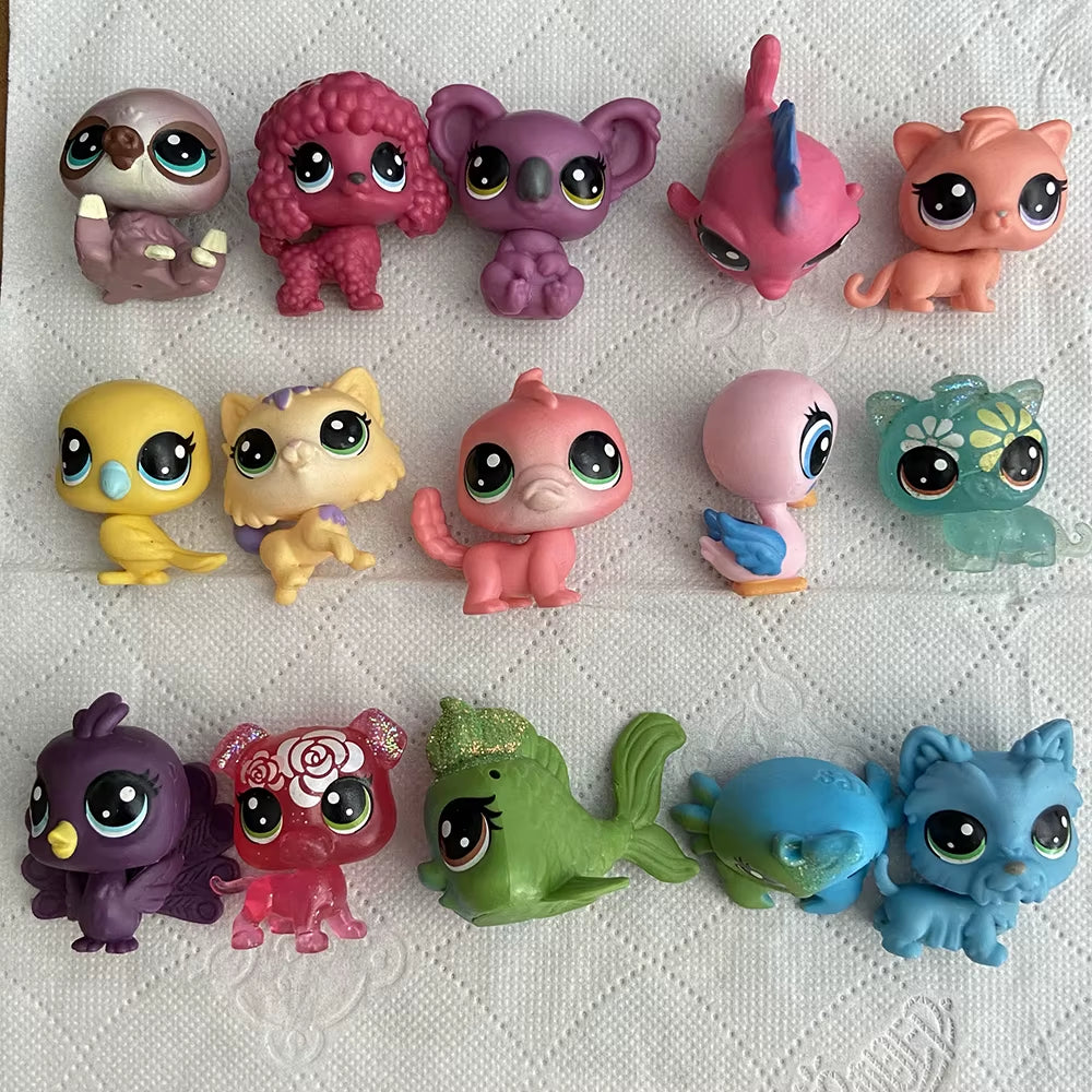 15 Pcs Particular Loose Old Pet Toys Cat Puppy Figure Mini Toy Figures Classic Little Pet Toys