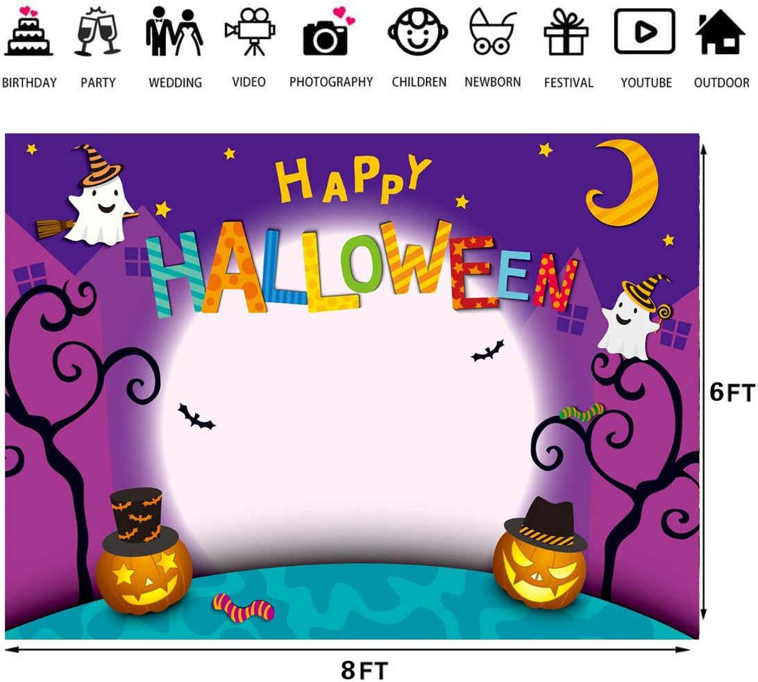 8X6Ft Halloween Party Backdrops Halloween Photo Background Halloween Decorations Vinyl Background Photography Studio Props 118