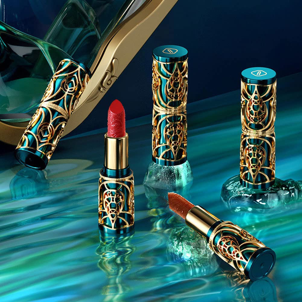 Palace Lipstick, Matte Phoenix Texture Embossed Retor Red Velvet Long Lasting Moisturizing Waterproof Lip Stick High Impact Lipcolor Makeup for Women Beauty of the Orient (316)
