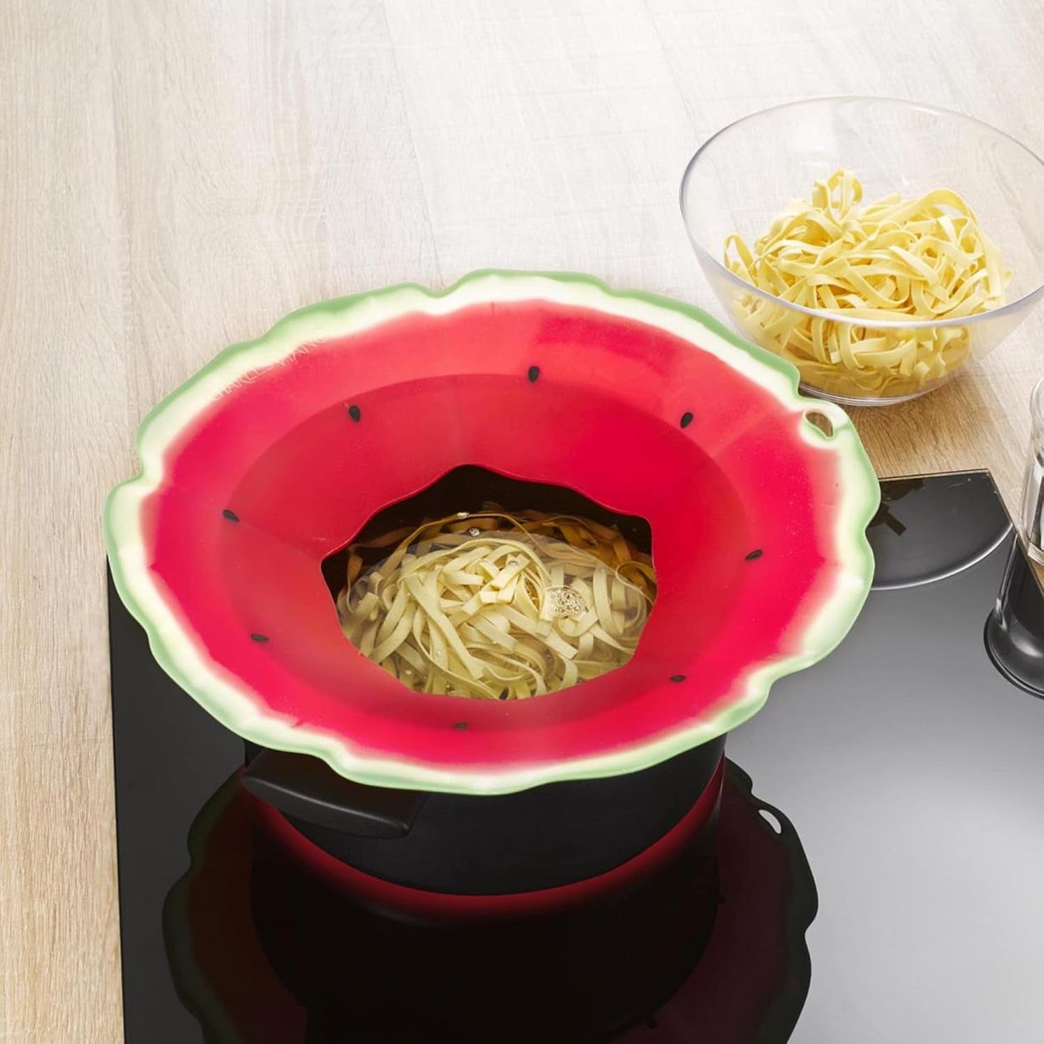 - Food Safe Silicone Overboil Ring - Prevents Food from Spilling, Keeps Your Kitchen Clean - Food-Grade Silicone - Stovetop and Dishwasher Safe - 12” / 30Cm - Watermelon