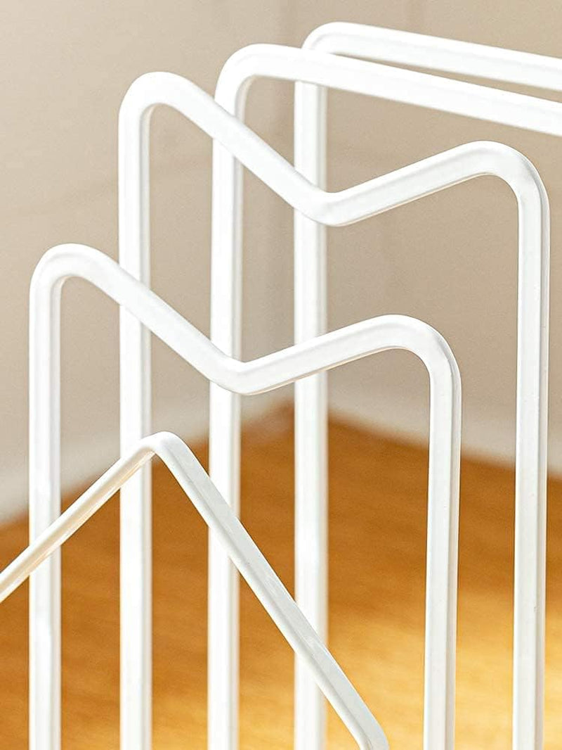 Cutting Board Rack Chopping Board Organizer Stand Holder Kitchen Countertop Pots Pan Lids Rack Organizer Flat Steel 4.92Lx5.71Wx8.46H In. White