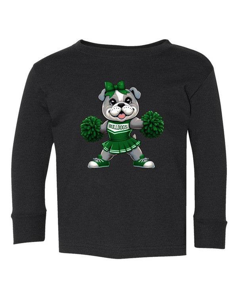 Bulldog Cheerleader Toddler Graphic Tee