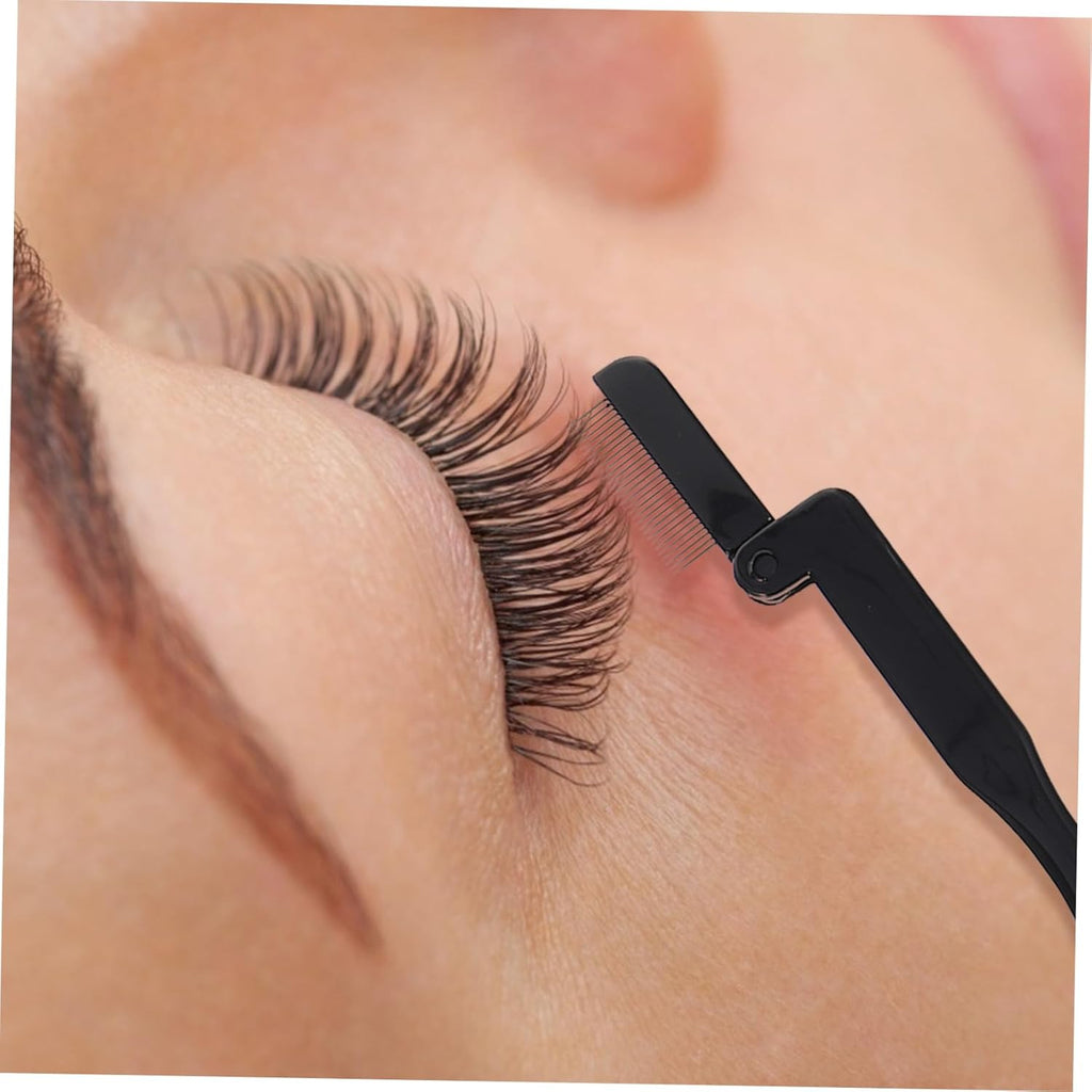 3Pcs Eyelash Tool Kit Spoolies for Eyebrows Lash Brushes Folding Design Brush Comb