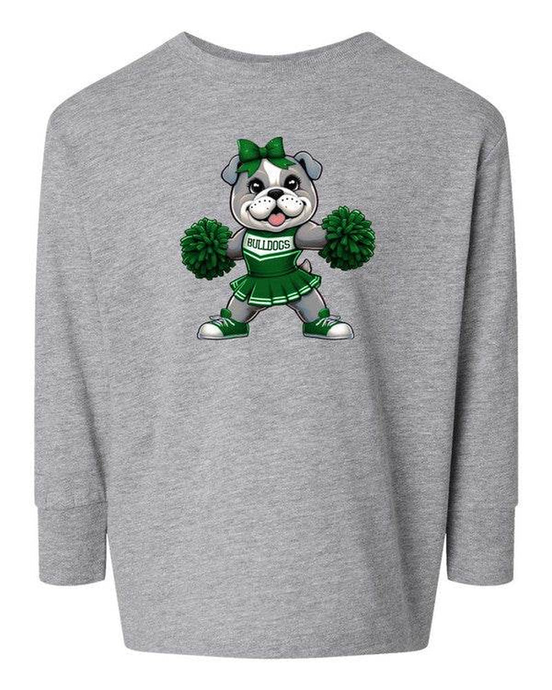 Bulldog Cheerleader Toddler Graphic Tee