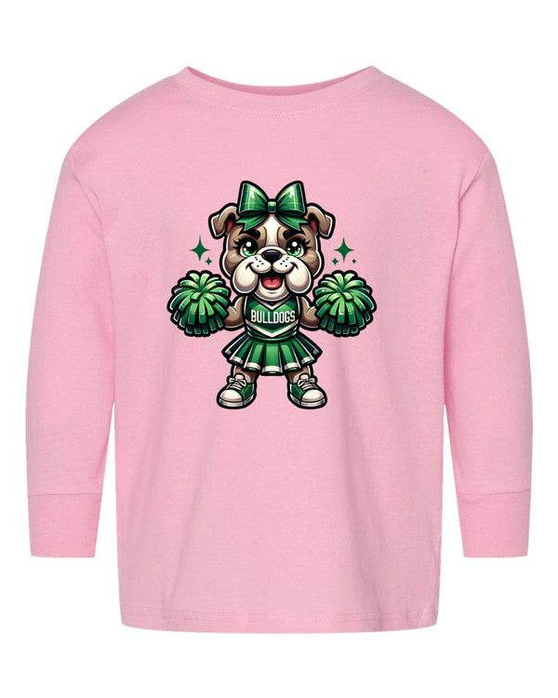 Bulldog Cheerleader Toddler Graphic Tee