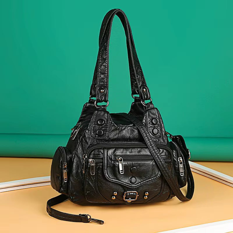 New Fashion High Quality Woman Messenger Bag Luxury Soft Leather Handbags Women'S Bags Designer Famous Brand Women Shoulder Tote