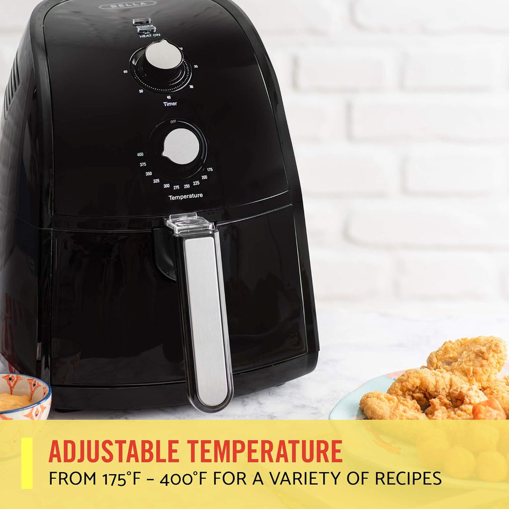 Electric Hot Air Fryer, Healthy No-Oil Deep Frying, Cooking, Baking and Roasting, Easy Clean Up, Removable Dishwasher Safe Basket, 2.6 QT, Black