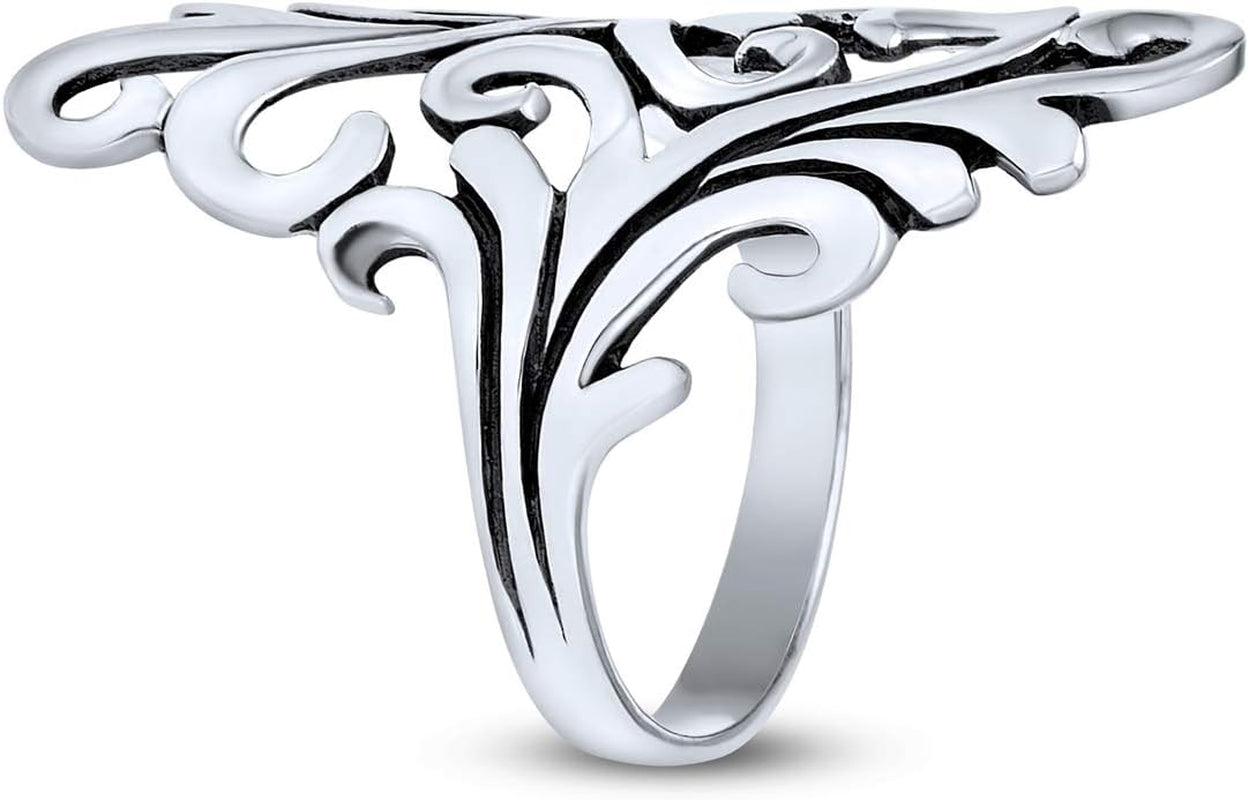Geometric Unique Fashion Statement Full Finger Ring for Women for Teen .925 Sterling Silver