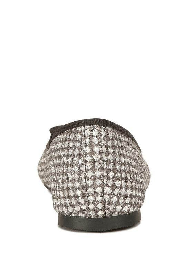 Harriet Glitter Faux Leather Flat Ballerinas