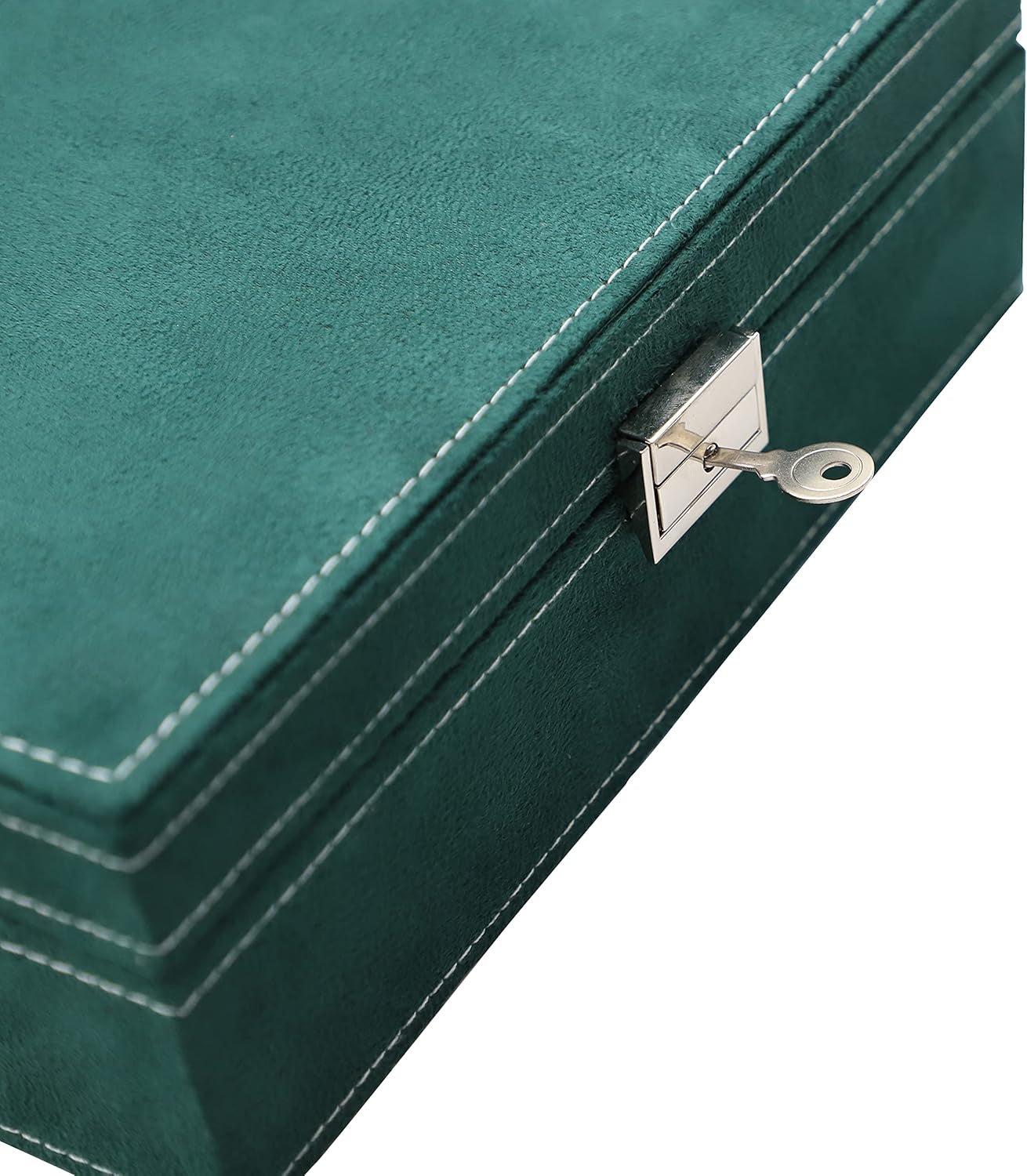 2 Layer Jewelry Box Jewelry Holder Organizer for Necklace Bracelets Rings Watches Storage Case with Lock