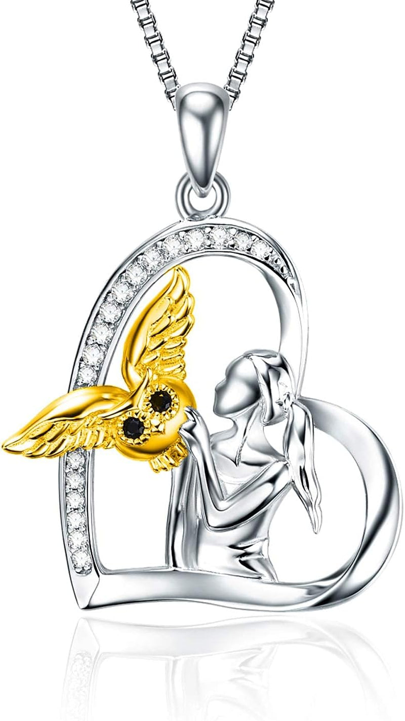 Panda/Cat/Elephant/Sloth/Wolf/Bee Necklace Sterling Silver Animal Pendant Necklace Jewelry Gifts for Women Teens Girls
