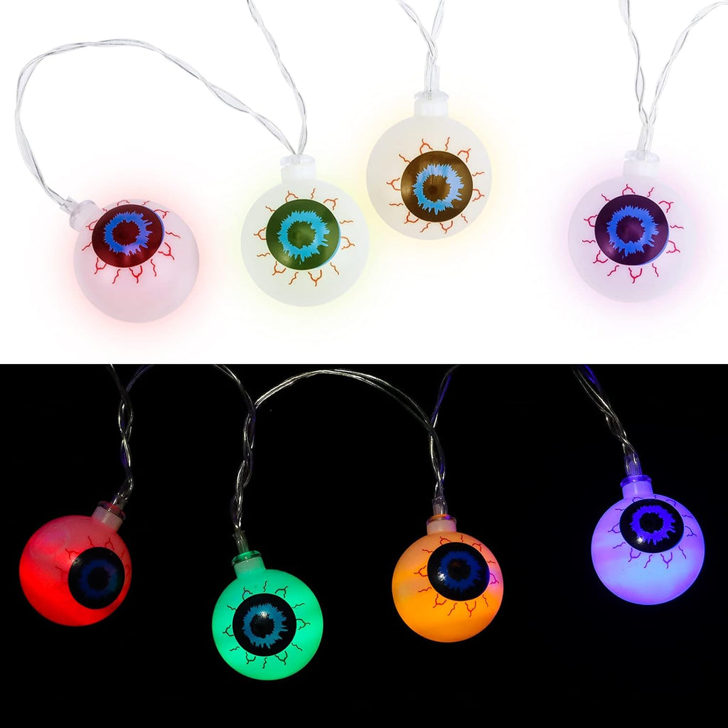 Halloween Eyeball String Lights - 10 Ft 20 LED Halloween Decorations String Lights Eyeball String Lights for Indoor Outdoor Halloween Party Garden Decoration,Color