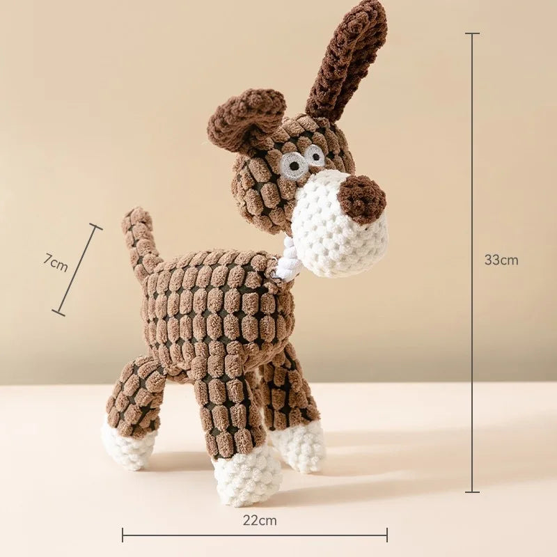 New Arrival Plush Dog Toy Animals Shape Bite Resistant Squeaky Toys Corduroy Dog Toys for Small Large Dogs Puppy Pets Training