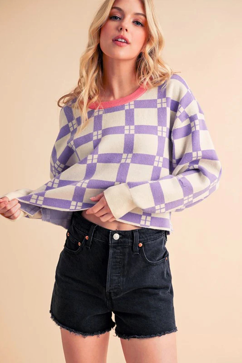 Pam Plaid Sweater