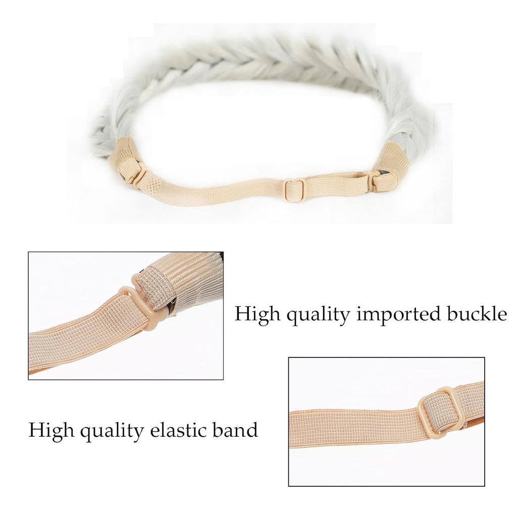 Synthetic Hair Braided Headband Classic Wide Strands Wedding Disorderly Fluffy Braids Wig Band Women Beauty Accessory