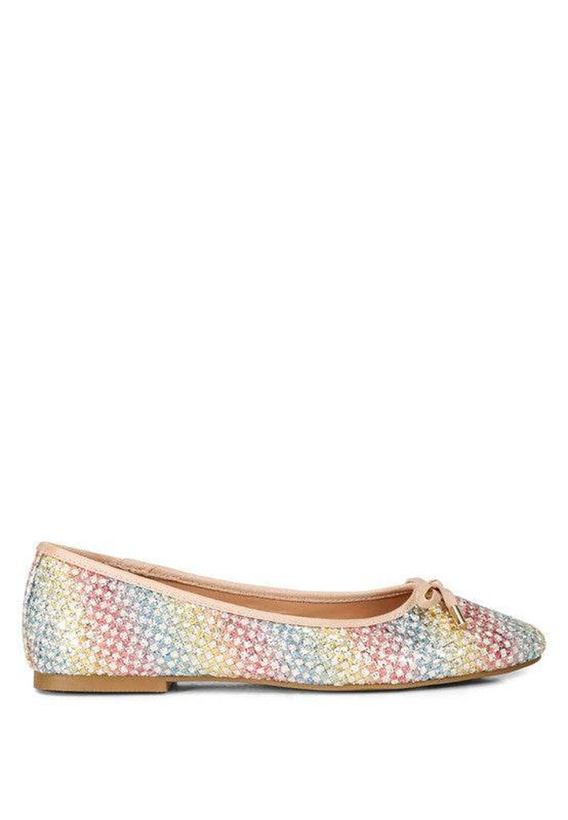 Harriet Glitter Faux Leather Flat Ballerinas