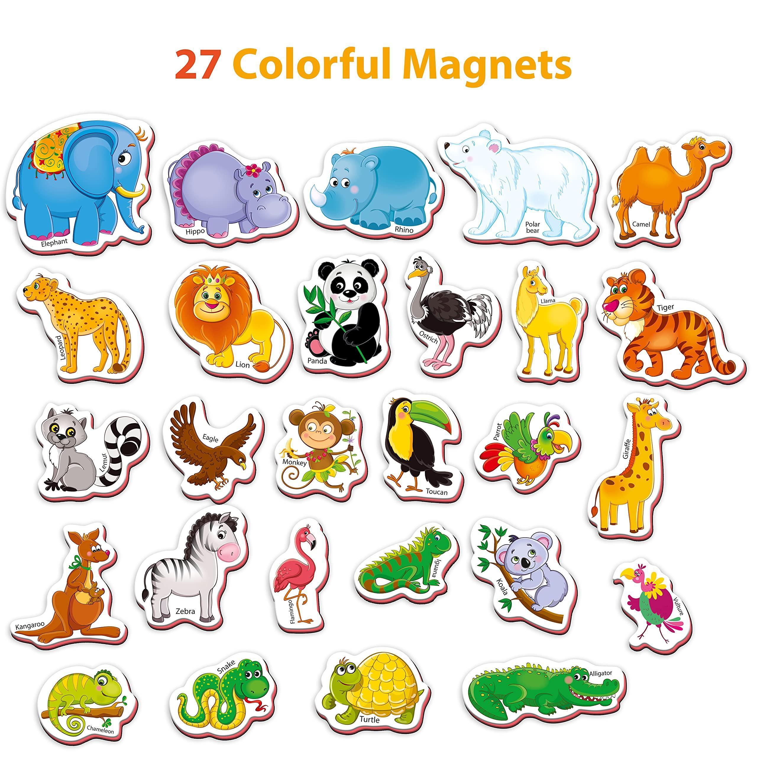 27 Fridge Magnets for Toddlers 13 Years Zoo Animals Foam Magnets for Kids