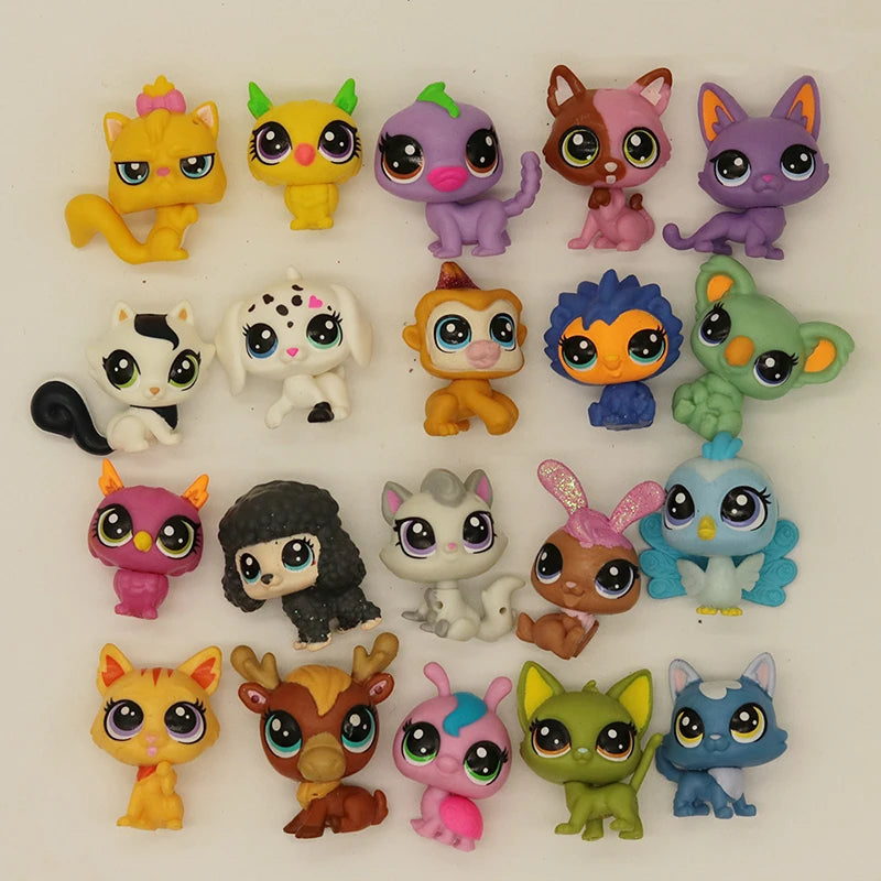 15 Pcs Particular Loose Old Pet Toys Cat Puppy Figure Mini Toy Figures Classic Little Pet Toys
