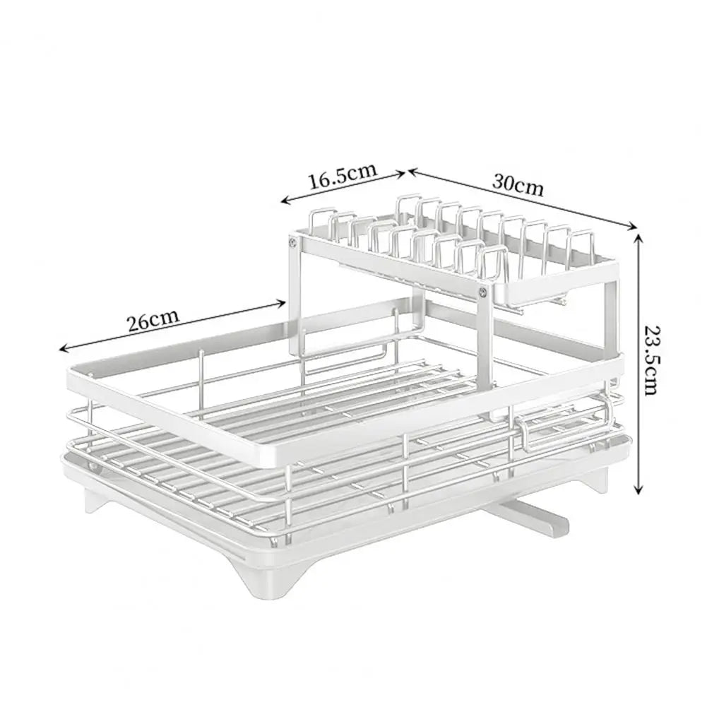 Dish Drying Rack Large Capacity Strong Load-Bearing Dish Drying Rack with Anti-Rust Coating 2 Tier Kitchen Counter Drainer