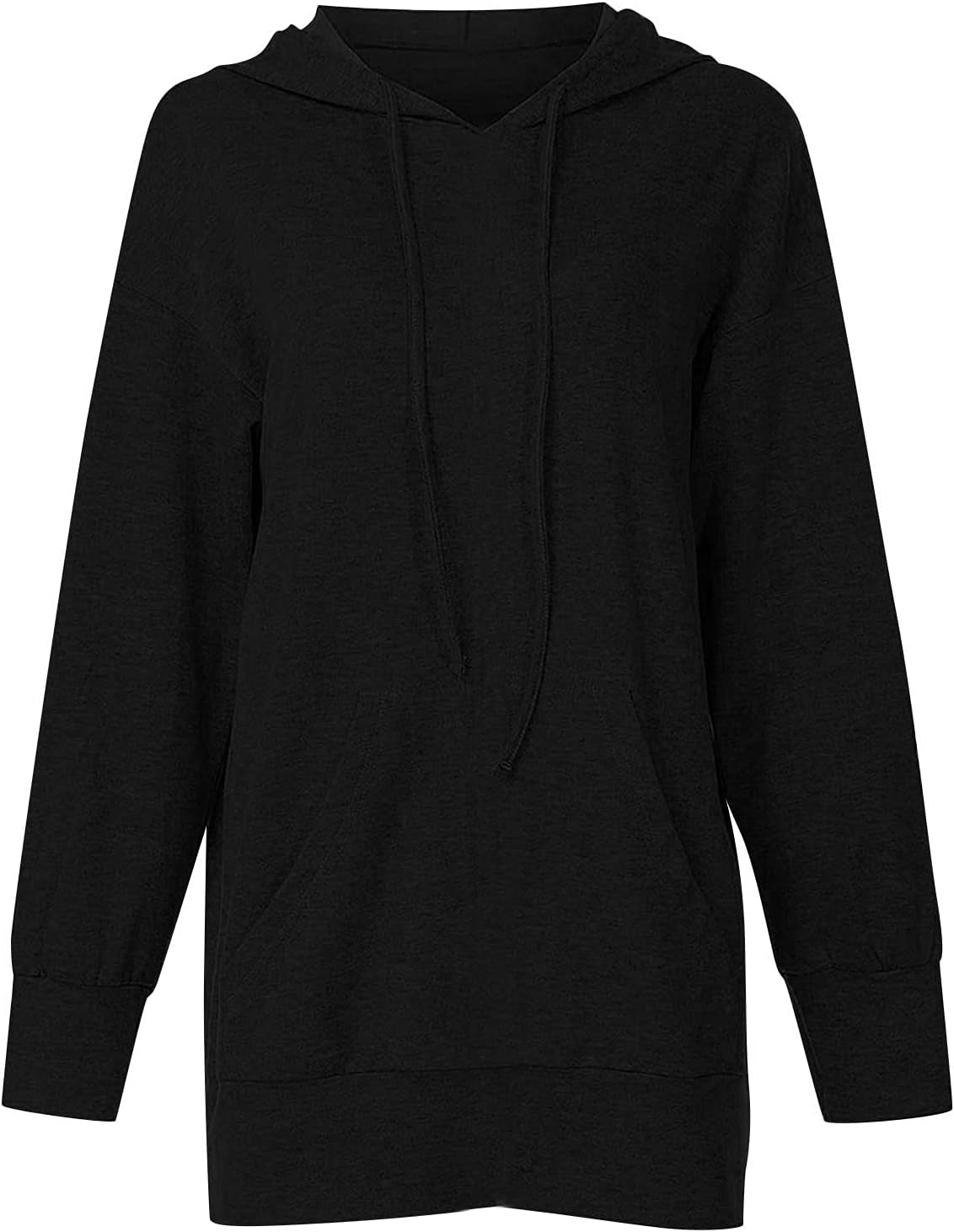Fall Dresses for Women 2021 Trendy Casual Plain Color Long Sleeve Shirts Waistband Lightweight Hoodies with Pockets