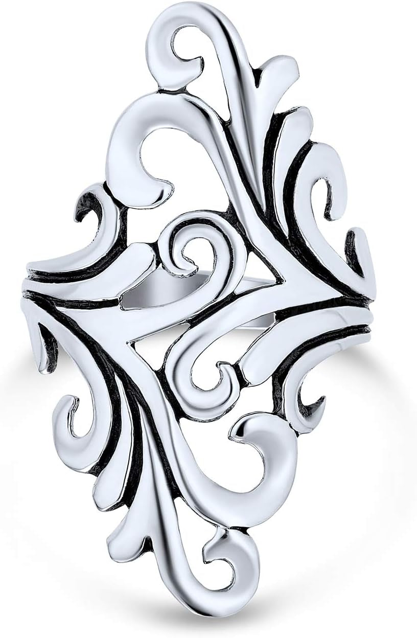 Geometric Unique Fashion Statement Full Finger Ring for Women for Teen .925 Sterling Silver
