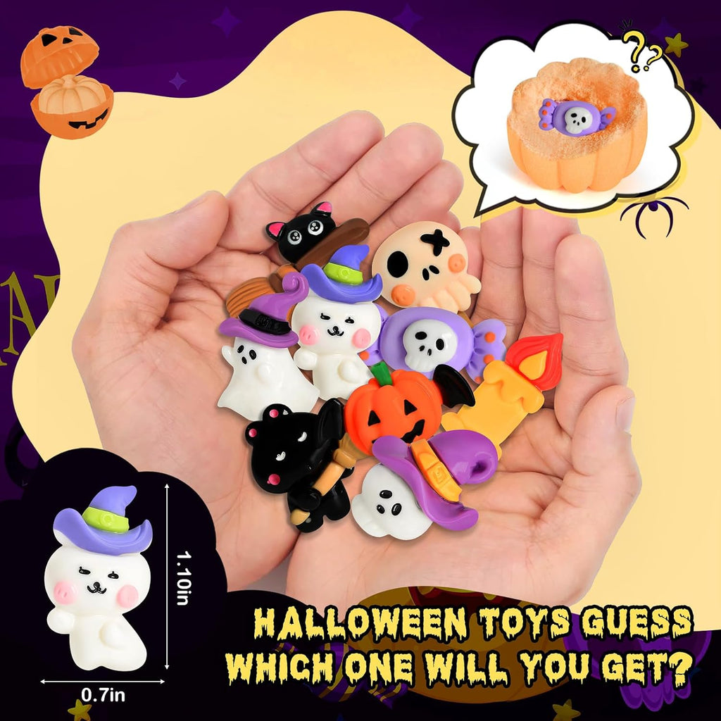 9 Pack Halloween Bath Bombs with Surprise Toys Inside, Halloween Pumpkin Bath Bombs for Kids, Halloween Party Favors for Kids Girls Boys, Halloween Treat Bags Gifts and Goodie Bag Stuffers