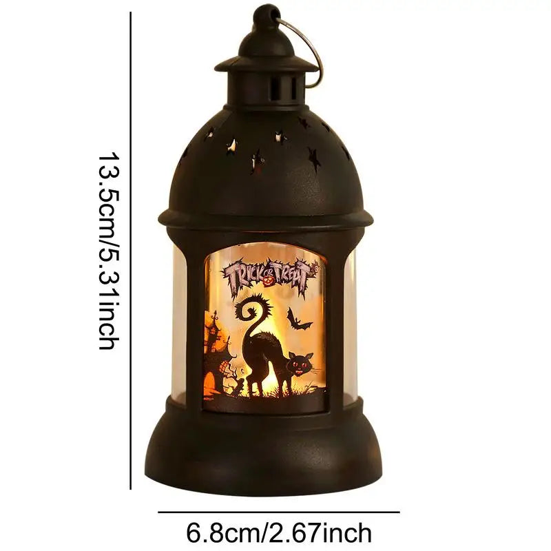 Halloween Lanterns Outdoor Mini Scary Scene Led Lantern Halloween Candle Lantern Decorative Spooky Lights Lanterns Vintage