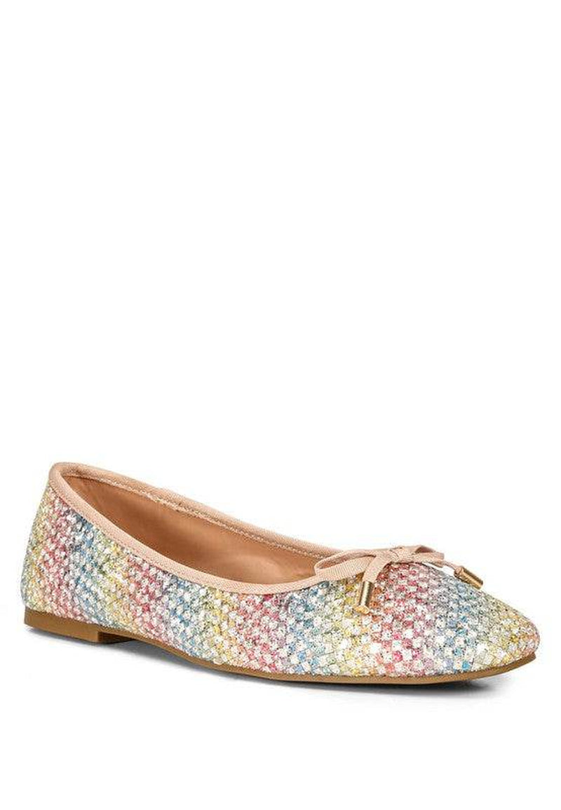 Harriet Glitter Faux Leather Flat Ballerinas