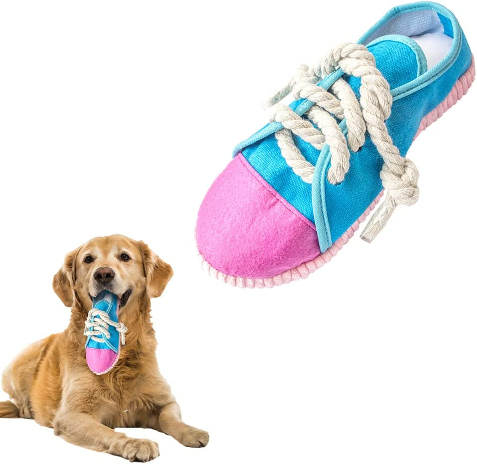 Durable Squeaky Dog Chew Toy Safe Mini Sneaker Shape Interactive Pet Toy for Puppies, Small, Medium Dogs, Cats, Rabbits and Small Animals