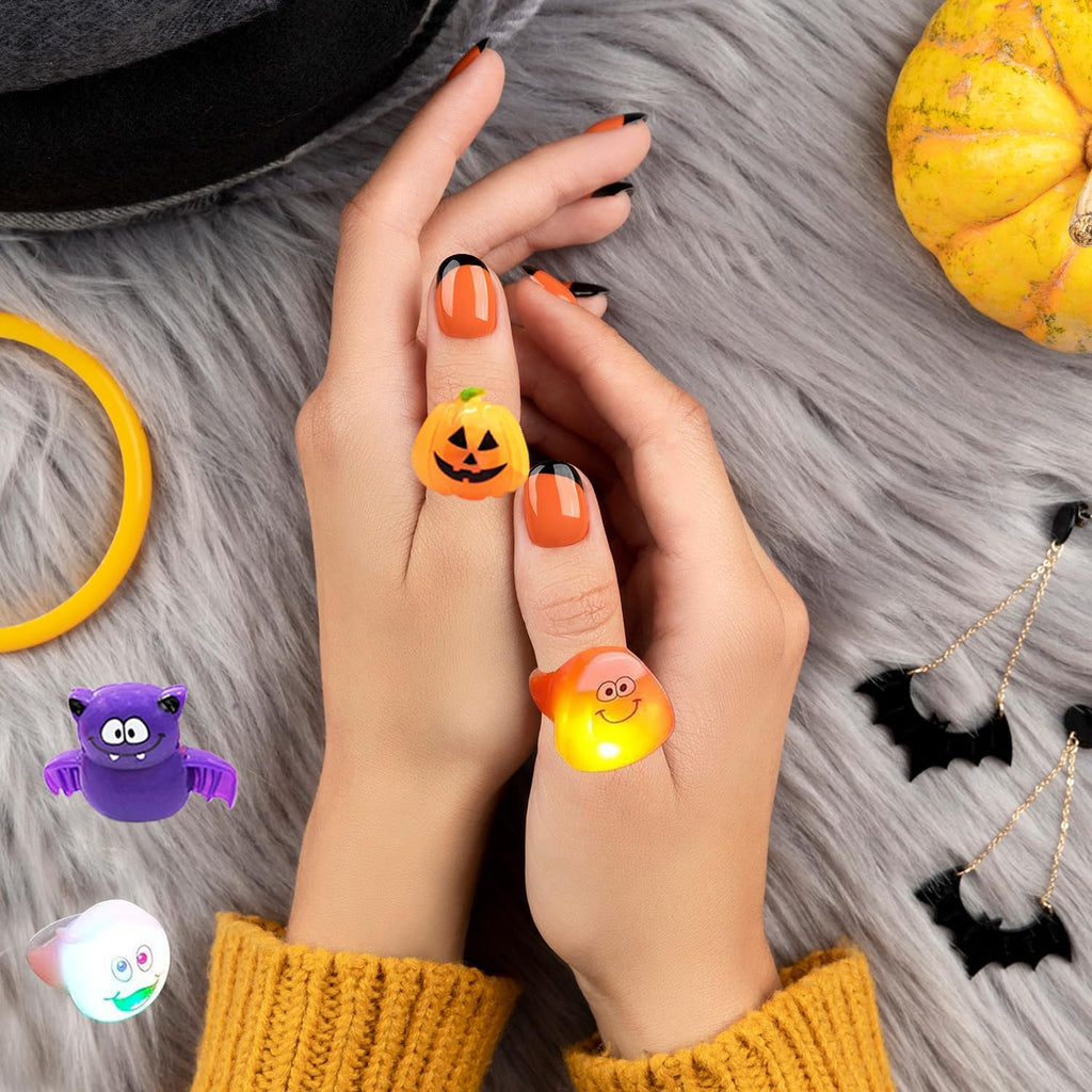 Halloween Light-Up Jewelry, Costume Accessory, Halloween Party Favor 1.5" (Light-Up Rings)
