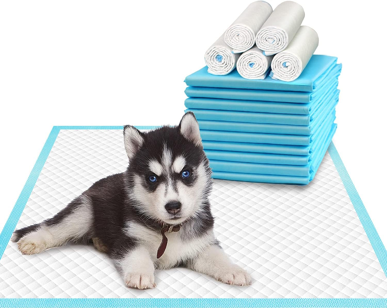 Pet Training and Puppy Pads 24"X24" (75 Count), Super Absorbent Pee Pads for Dogs, Leak-Proof Dog Potty Training Pads for Puppies, Cats, Rabbits, Disposable Pet Pads for Housetraining