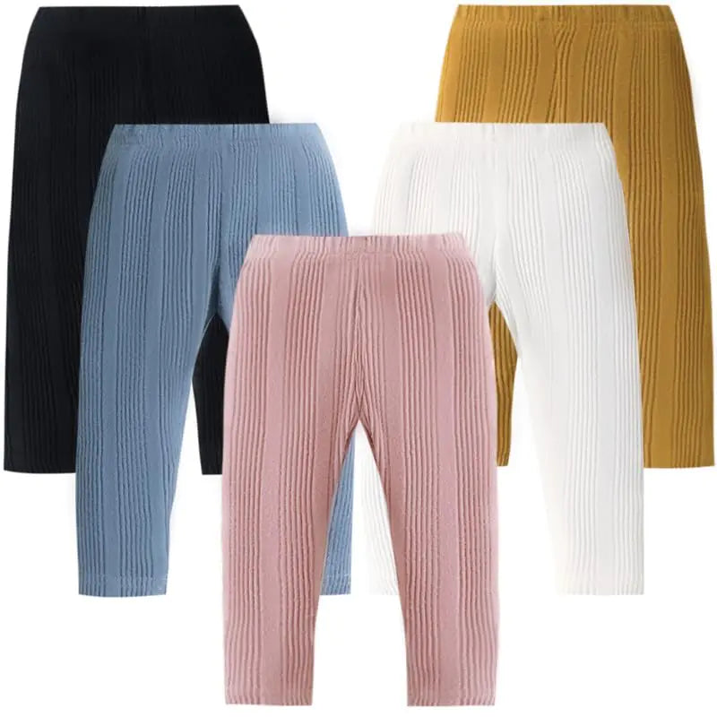 5 Pack Baby Pants Toddler Girl Ribbed Bell Bottoms Toddler Leggings Baby Boy Pants Newborn Girl Pants