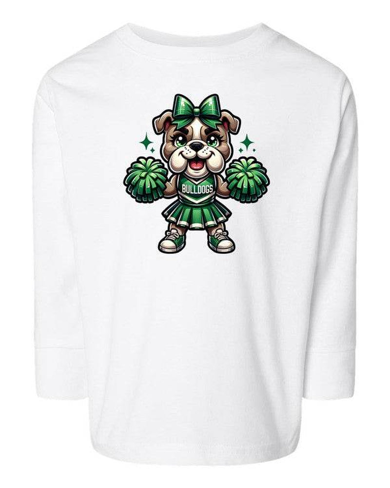 Bulldog Cheerleader Toddler Graphic Tee