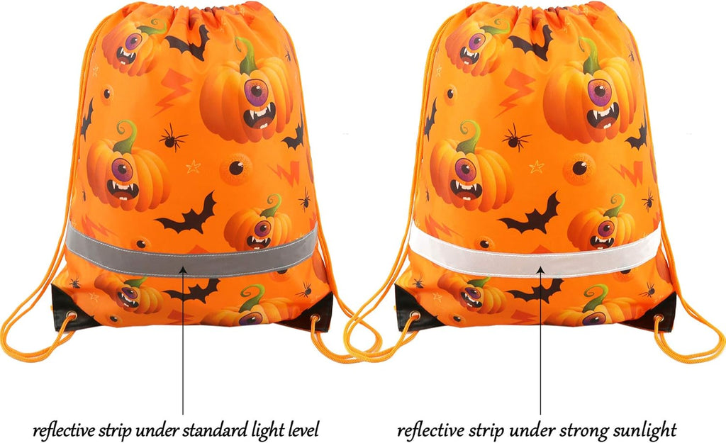 Halloween Bags Drawstring Backpack Candy Bags Halloween Treat Goodie Bags Halloween Party Favors Supplies Bag for Kids 10 Pack