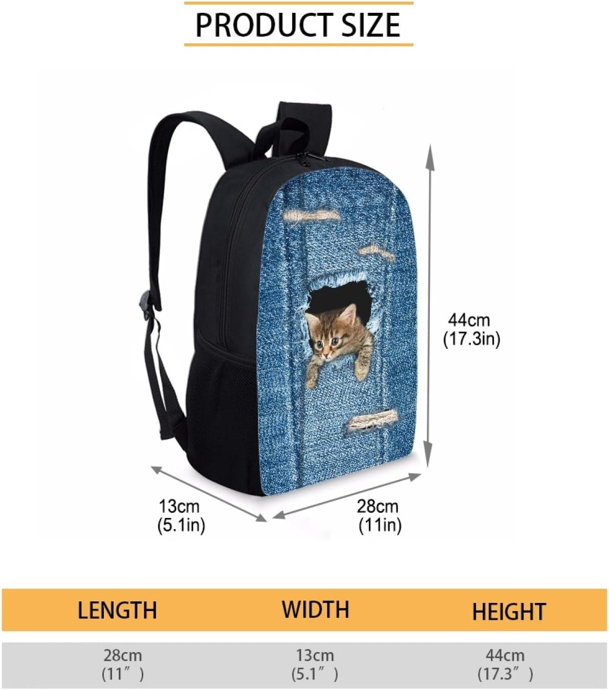 Cute Cats Design Large Capacity Backpack for Primary Students,Durable School Bag with Zipper for Boy Girls,Outdoor Travel Storage Bags