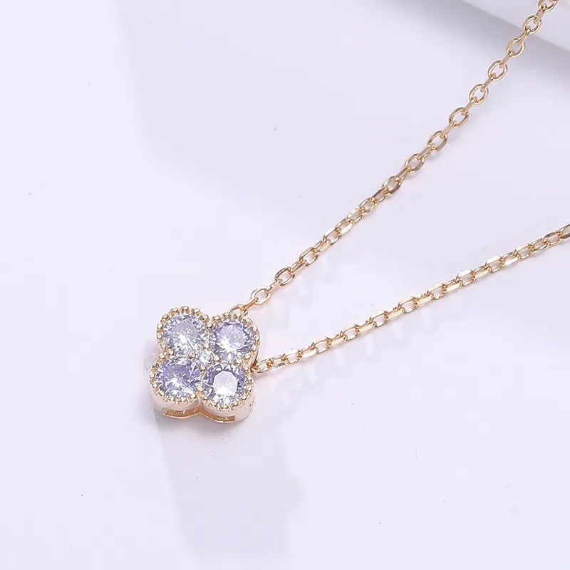 Dainty Birthstone Clover Necklace - S925 Silver