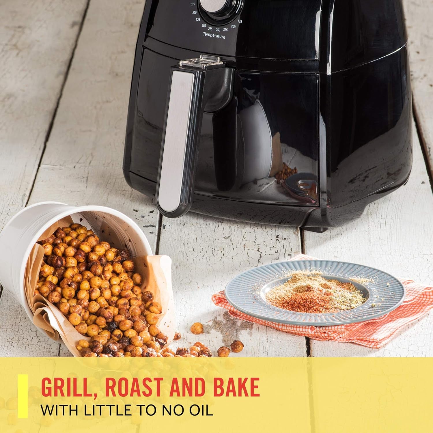 Electric Hot Air Fryer, Healthy No-Oil Deep Frying, Cooking, Baking and Roasting, Easy Clean Up, Removable Dishwasher Safe Basket, 2.6 QT, Black