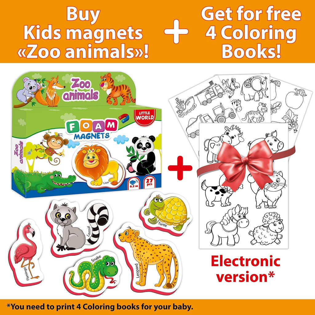 27 Fridge Magnets for Toddlers 13 Years Zoo Animals Foam Magnets for Kids