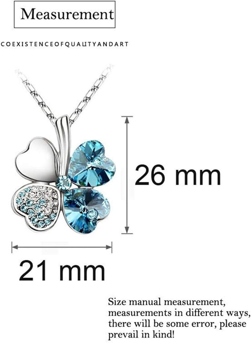 Four Leaf Clovers Jewelry Set, Fashion Austrian Crystal Rhinestone Lucky Four Leaf Clover Necklace Bracelet or Earrings for Women Wedding Party Gift